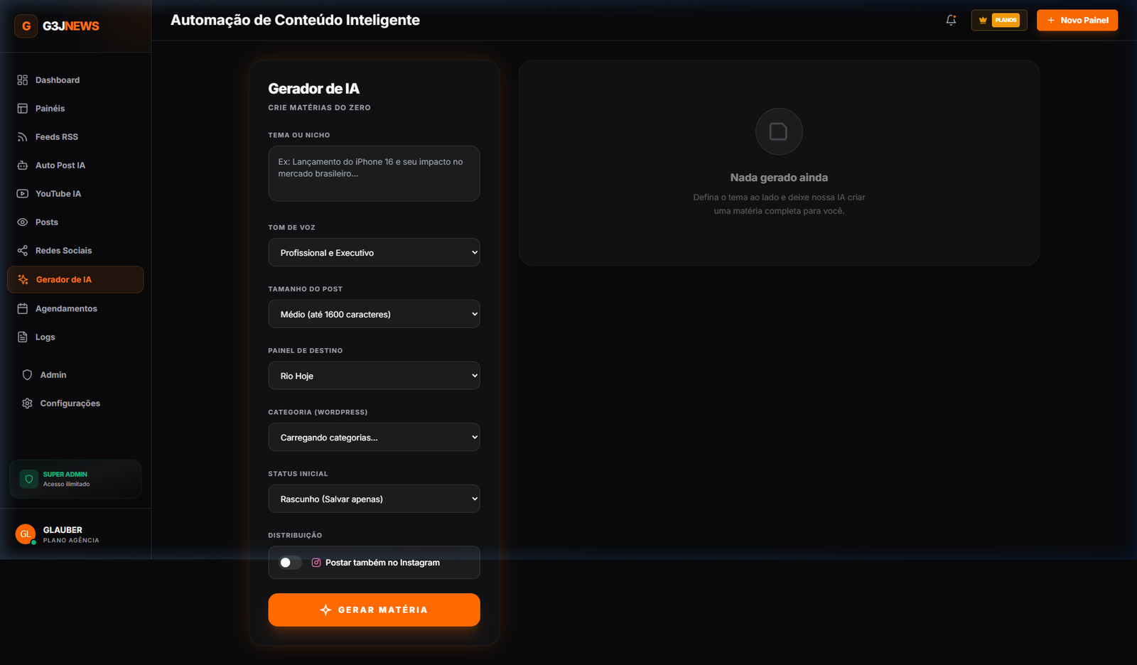 Admin Screenshot